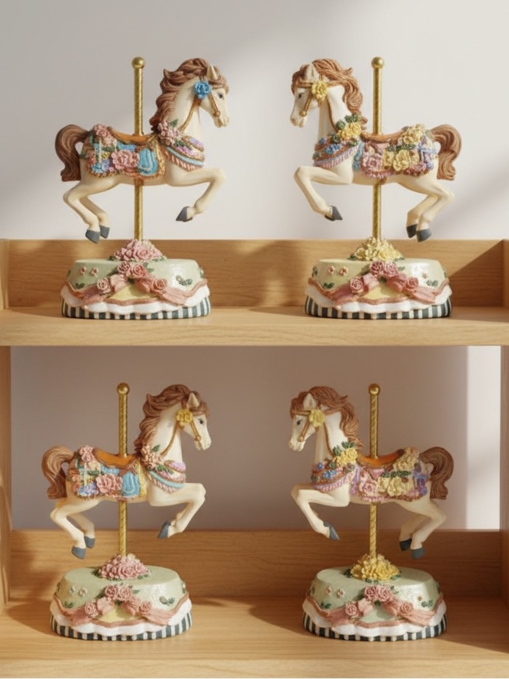 Heritage House Carousel Horse Figurines. Collectible. 🎠 🎠 🎠 Set of 4